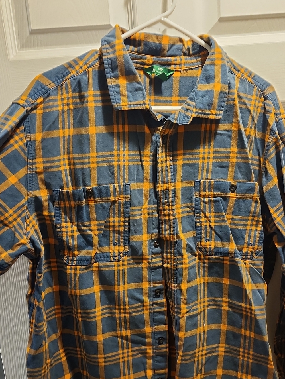 dip Green and Orange Plaid Button-Down Shirt